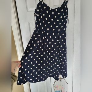 Blue and White Polka dot dress